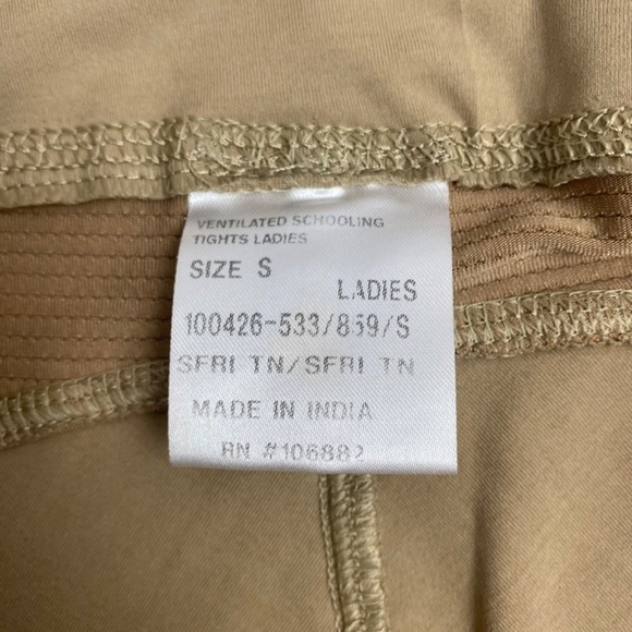 TuffRider Ladies Ventilated Schooling Tights in Beige Size S - Picture 10 of 10
